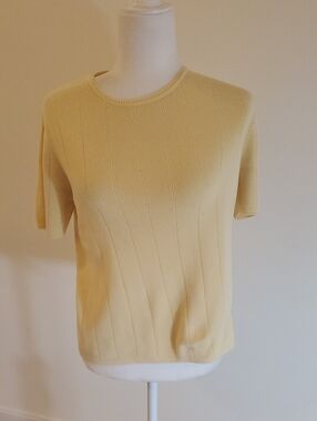 Laura Scott Pale Yellow Knit Tee